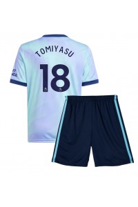 Arsenal Takehiro Tomiyasu #18 Jalkapallovaatteet Lasten Kolmas peliasu 2024-25 Lyhythihainen (+ Lyhyet housut)